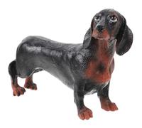 Artibetter Figurine Réaliste de Chien Basset Décorative pour Garçon et Filles, Modèle Plastique Noir Petite Taille, Jouet Éducatif Animalier pour Chambre et Salle de Classe,