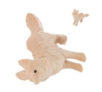 Artibetter Figurine Renard en Bois à Peindre, Sculpture Artisanale Inachevée, Décoration Rustique en Bois Naturel pour Bureau et Projets Personnels DIY