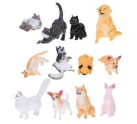 Artibetter Figurines Miniatures d'animaux Réalistes en Résine, Set de 12 Pièces Mini Chiens et Chats, Décorations pour Maison de Poupée et Loisirs Créatifs, Collection pour Garçon et Filles