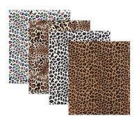 Artibetter Film Thermocollant Léopard 4 Pièces 30x25 Cm, Membrane de Transfert Thermique Résistante la Chaleur, Lavable et Imperméable, pour Personnalisation Textile et Couleur Aléatoire