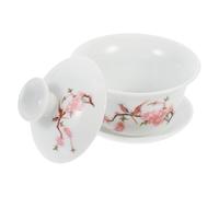 ARTIBETTER Gaiwan Tasse à Thé Chinoise Traditionnelle Céramique avec Couvercle et Soucoupe Ensemble Kung Fu Compact pour Infusion de Thé et Maison et Bureau