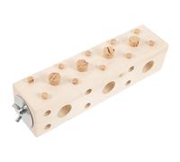 Artibetter Interactif Bois pour Perroquets Bloc à Ronger pour Nourriture Perchoir Naturel pour Conures et Petits Oiseaux Stimulation Mentale et Exercice Cage