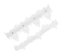 Artibetter Jarretières de Mariée en Dentelle Blanche Élastiques et Confortables Lot de 2 Style Classique Délicat pour Accessoires de Mariage Élégants