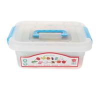 ARTIBETTER Jeu de Perles à Lacer Bois 42 Pièces Fruits Animaux pour Garçons Filles Découverte Quantitative Logique Activité Préscolaire Boîte Plastique Petit Format