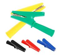 ARTIBETTER Kit de 5 Pinces Crocodiles Isolées pour Tests Électriques Automobiles Laboratoire, Cuivre Pur, Prise 4 MM, Courant Élevé 10 A, Multicolore