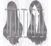 Artibetter Kit de 50 Épingles T pour Perruques en Métal avec Boîte Plastique Argentée, Pratique pour Blocage, Modélisation et Artisanat de Postiches