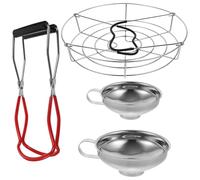 Artibetter Kit de Lève-bocal Design Multifonction Robuste en Acier Inoxydable Pince Antidérapante et Entonnoir à Conserves pour Extraction et Mise en Conserve Facile