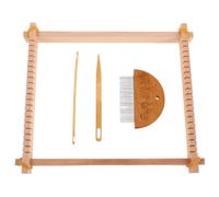 Artibetter Kit de Tissage à la Main 28X22 CM Métier à Tisser en Bois Aiguille à Tapisserie 145 CM Crochet 4 MM à Gros Chas et Peigne pour Loisirs Créatifs et Débutants