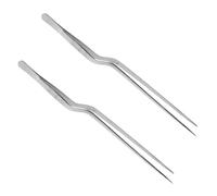 ARTIBETTER Kit D'élimination du Cérumen 2pcs en Acier Inoxydable avec Pince à Embout Incurvé, Design Hygiénique pour Nettoyage Oreilles Adultes en Réparation Électronique