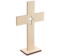 Artibetter Lot de 10 croix en bois pour bricoler, Jésus, croix en bois non peint, baptême catholique, rustique pour centres de table, communion, église, décoration de prière