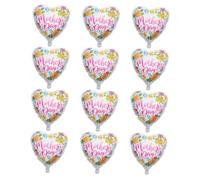 ARTIBETTER Lot de 12 Ballons en Aluminium 30 Cm Forme Cœur Rose Métallisé pour Décoration Fête des Mères, Ballons Métalliques Résistants et Décorations de Fête Maison