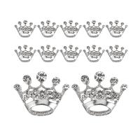 ARTIBETTER Lot de 15 Broches Mini Couronne Argentée en Alliage et Strass, Épingle de Tiare pour Mariage, Fête et Banquets, Accessoire Princesse Élégant et Résistant pour Vêtements Féminins