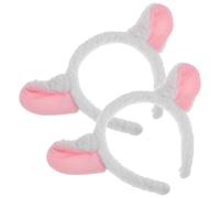 Artibetter Lot de 2 Bandeaux Mouton en Peluche Légère avec Oreilles D'agneau Blanches, Accessoires Cosplay pour Garçon et Filles et Adultes Lors de Sorties Quotidiennes