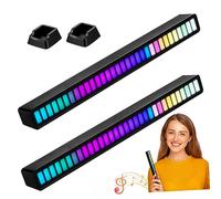 Artibetter Lot de 2 Barres Lumineuses LED Rgb à Commande Microphone Éclairage Musical et Ambiance Colorée pour Fêtes et Jeux