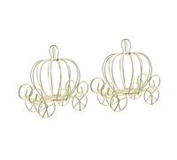 ARTIBETTER Lot de 2 Boîtes à Bonbons en Métal Forme Chariot à Citrouille Décoration Mariage Halloween Boîte de Rangement Créative pour Bonbons Accessoire Festif Original