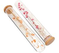 Artibetter Lot de 2 Bouteilles en Verre Fleurs Séchées Rose et Gypsophile Jaune Orangé Décoration de Bureau et Intérieur, Ornement Floral Naturel pour Anniversaire et Création DIY