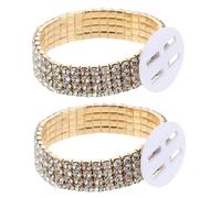 Artibetter Lot De 2 Bracelets Élastiques En Strass Pour Poignets, Pour Mariage, Anniversaire, Bal De Fin D'année, Enterrement De Vie De Jeune Fille
