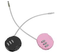 ARTIBETTER Lot de 2 Cadenas à Combinaison avec Câble en Acier, Petit Cadenas de Sécurité Noir et Rose Clair, Verrou Réinitialisable pour Bagages, Casiers D’école, Boîtes à Outils et Usage