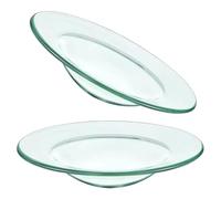 Artibetter Lot de 2 Coupelles Rondes en Verre Transparent Ø12 Cm pour Brûleur à Cire Parfumée, Plaque Chauffe-Cire et Support D'huile Essentielle, Accessoire pour Diffuseur Parfum D’Ambiance