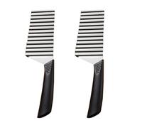 Artibetter Lot de 2 Couteaux Lame Ondulée en Acier Inoxydable Coupe-manche Confortable pour Découpe Pomme de Terre et Légumes de Vagues, Ustensiles Cuisine Pratiques