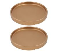 Artibetter Lot de 2 Dessous de Pot de Fleur en Céramique Dorée, Plateau Plat 15x15x1,8 Cm pour Balcon et Jardin, Protège Les Surfaces Style