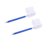 ARTIBETTER Lot de 2 Filets de Pêche Télescopiques en Acier Inoxydable 17-52 CM Épuisettes à Crevettes à Mailles Fines Bleu Petit Filet Carré pour Aquarium Bassin et Étang d'eau Douce