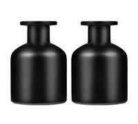 Artibetter Lot de 2 flacons diffuseurs en verre vides - 150 ml - Aromathérapie - Huiles essentielles - Bouteilles en verre - Flacon de parfum rechargeable - Noir