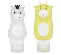 Artibetter Lot de 2 Flacons Distributeurs en Silicone de 90ml et 70ml pour Cosmétiques, Étanches Voyage en Plein Air
