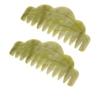 ARTIBETTER Lot de 2 Peignes de Massage en Jade Naturel, Outil de Soin des Cheveux et Masseur de Tête Antistatique, Léger et Portable pour Massage du Cuir Chevelu à Domicile, Présent