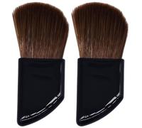 ARTIBETTER Lot de 2 Pinceaux à Joues Mini Manche Incliné en Corne Synthétique, Poils de Martre Naturels, Maquillage de Voyage et Application Précise du Blush, Outil Compact pour Poudre