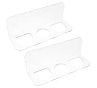 ARTIBETTER Lot de 2 Porte-brosses Muraux en Acrylique Transparent Adhésif Double Face, Support Mural à 3 Compartiments pour Peignes et Brosses, Rangement Pratique pour Salle de Bain