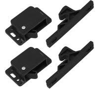 Artibetter Lot de 2 Set de Loquets à Pression Noirs pour Armoires et Tiroirs de Camping-car, avec Adhésif Double Face, Verrou à Ressort Solide, Accessoires Universels pour Caravanes