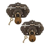 ARTIBETTER Lot de 2 Sets de Loquets de Verrouillage en Alliage Vintage avec Cadenas Décoratif Petit Ours et Cœur, Finition Métal Robuste, pour Boîtes à Bijoux, Coffrets en Bois et Armoires,