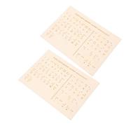 Artibetter Lot de 2 Tableaux Alphabet et Chiffres en Braille en Bois Naturel, Outil Pédagogique Tactile pour Apprentissage du Braille, Portable et Solide, pour Élèves Débutants et Usage Éducatif