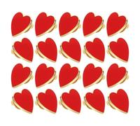 Artibetter Lot de 20 Pins de Cœur Bord Doré, Accessoires Saint Valentin en Plastique Rouge Élégants pour Vêtements et Paquet Lors de Mariages et Célébrations