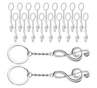 Artibetter Lot de 20 Porte-clés en Alliage de Zinc Argenté Forme Note de Musique, Accessoire Décoratif Rétro pour Paquet à Main et Paquet à Dos Lors de Fêtes Musicales
