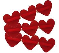 Artibetter Lot de 3 Barrettes Cœur Rouges Mates, Accessoires pour Cheveux Filles, Compatibles Cheveux Épais ou Fins, pour Anniversaires et Coiffures les Jours