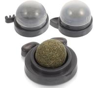 Artibetter Lot de 3 Boules Rotatives à l'herbe à Chat en Plastique d'animaux, Créatif pour Chat Facile, pour Coller Fenêtre ou Mur