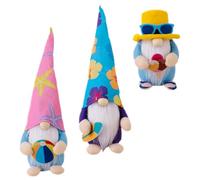 Artibetter Lot de 3 Décorations de Gnomes de Plage D'été Surf, Ballon de Plage et Glace, Figurines Décoratives pour Bureau et Fête, Accessoires Nautiques en Résine Colorée, Ornements