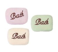 ARTIBETTER Lot de 3 Éponges de Bain pour Bébé en Mousse Douce, Couleurs Violet, Vert et Beige, Éponges de Pratiques et Légères pour -né, Serviettes de Bain Suspendues pour Hygiène