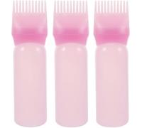 Artibetter Lot de 3 Flacons Applicateurs à Peigne pour Cheveux en Plastique, Distribution Uniforme de Couleur, Facile à Presser, pour Application D'huile Capillaire à Domicile