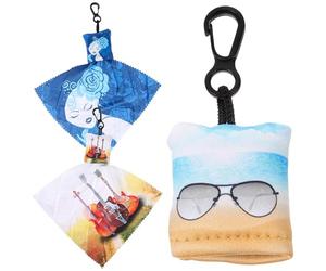 Artibetter Lot de 3 Lingettes pour Lunettes Porte-clés, Chiffon Microfibre Portable pour Nettoyage D’écrans Électroniques, Monocles et Lentilles, Motifs Petits Personnages, Violon et