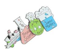 Artibetter Lot de 4 Broches Créatives en Alliage Forme Éprouvette pour Enseignants Chimie, Épingles Solide à Fixer sur Vêtements et Chapeaux, Usage Scolaire