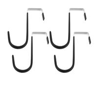 Artibetter Lot de 4 Crochets de Porte en Fer Noir Grand Format Surface en Caoutchouc Anti-rayures, Porte-manteaux Suspendus pour Vêtements, Serviettes et Couronnes, Rangement Pratique