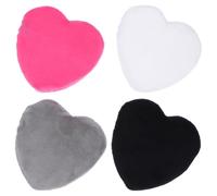 ARTIBETTER Lot de 4 Houppettes à Poudre en Coton Forme Cœur, Couleurs Assorties, Haute Densité, Réutilisables, pour Maquillage Visage et Corps, Coussin Cosmétique Doux et Lavable