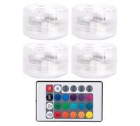 Artibetter Lot de 4 Lampes Submersibles LED RGB Étanches Ip68 avec Télécommande, Matériau Abs Solide, Éclairage pour Aquariums et Bassins sous-Marins Décoratifs