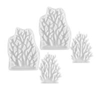 ARTIBETTER Lot de 4 Moules en Silicone pour Corail et Algues Réutilisables 2 Grands et 2 Petits Moules pour Résine Époxy et Pâte Polymère Décoration Marine DIY Création Bijoux et