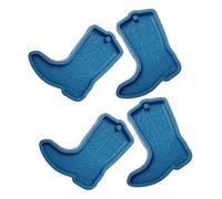 Artibetter Lot de 4 Moules en Silicone pour Porte-clés Botte Cowboy, Facile à Démouler, pour Résine Époxy et Décoration DIY de Noël