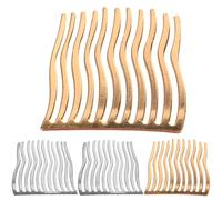 ARTIBETTER Lot de 4 Peignes à Cheveux en Métal, Pince Latérale pour Coiffure Féminine, Peigne à Dents Larges pour Cheveux Ondulés, Finition Or et Argenté, Accessoire pour Usage Quotidien