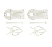 Artibetter Lot de 4 Pinces Alimentaires pour Perroquets en Plastique Blanc, Réutilisables et Fixes, pour Cage à Oiseaux et Maintien de Légumes Frais Plusieurs Styles